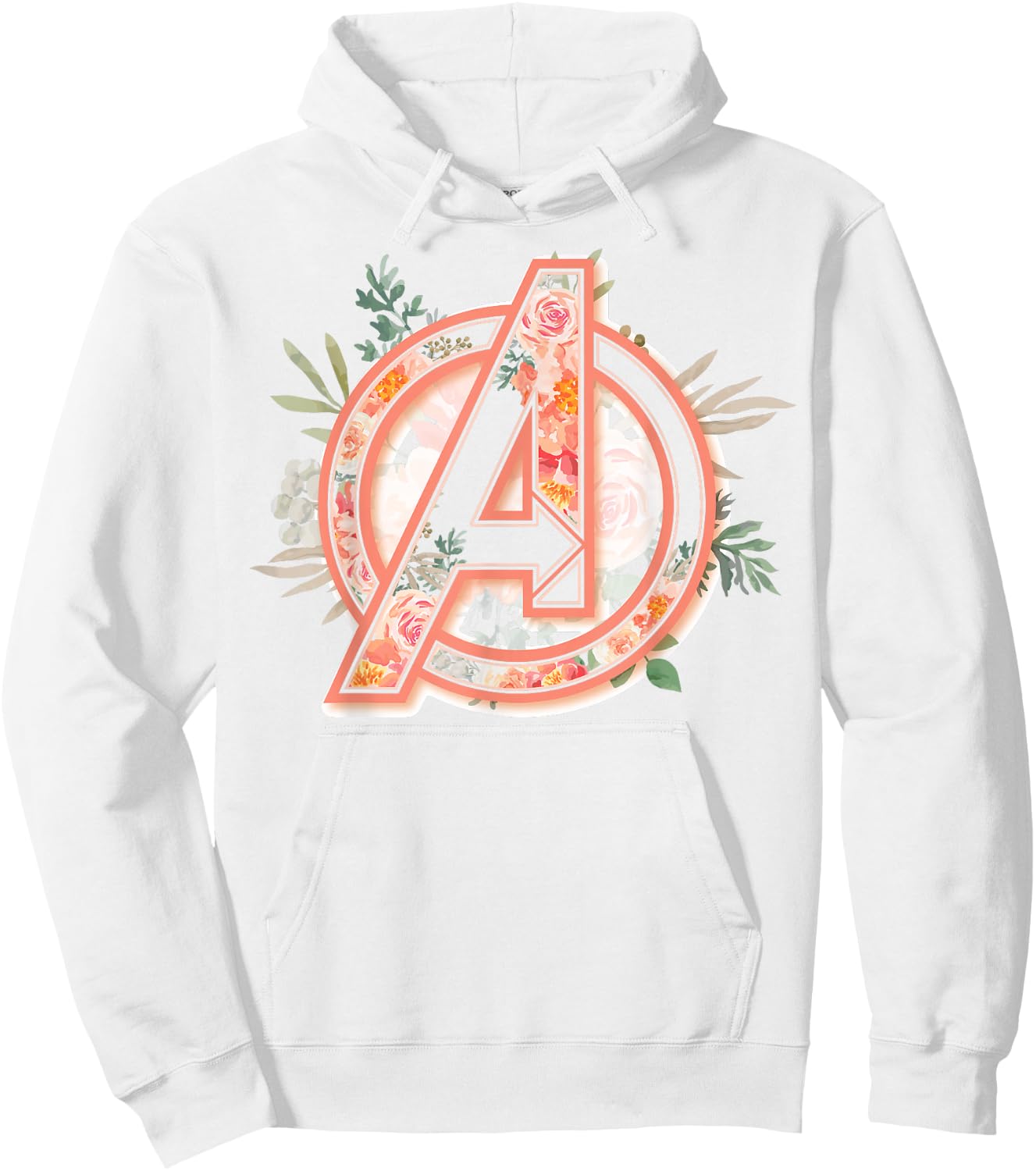 Marvel Avengers Soft Floral Fill Logo Small Hoodie - Hoodie | White