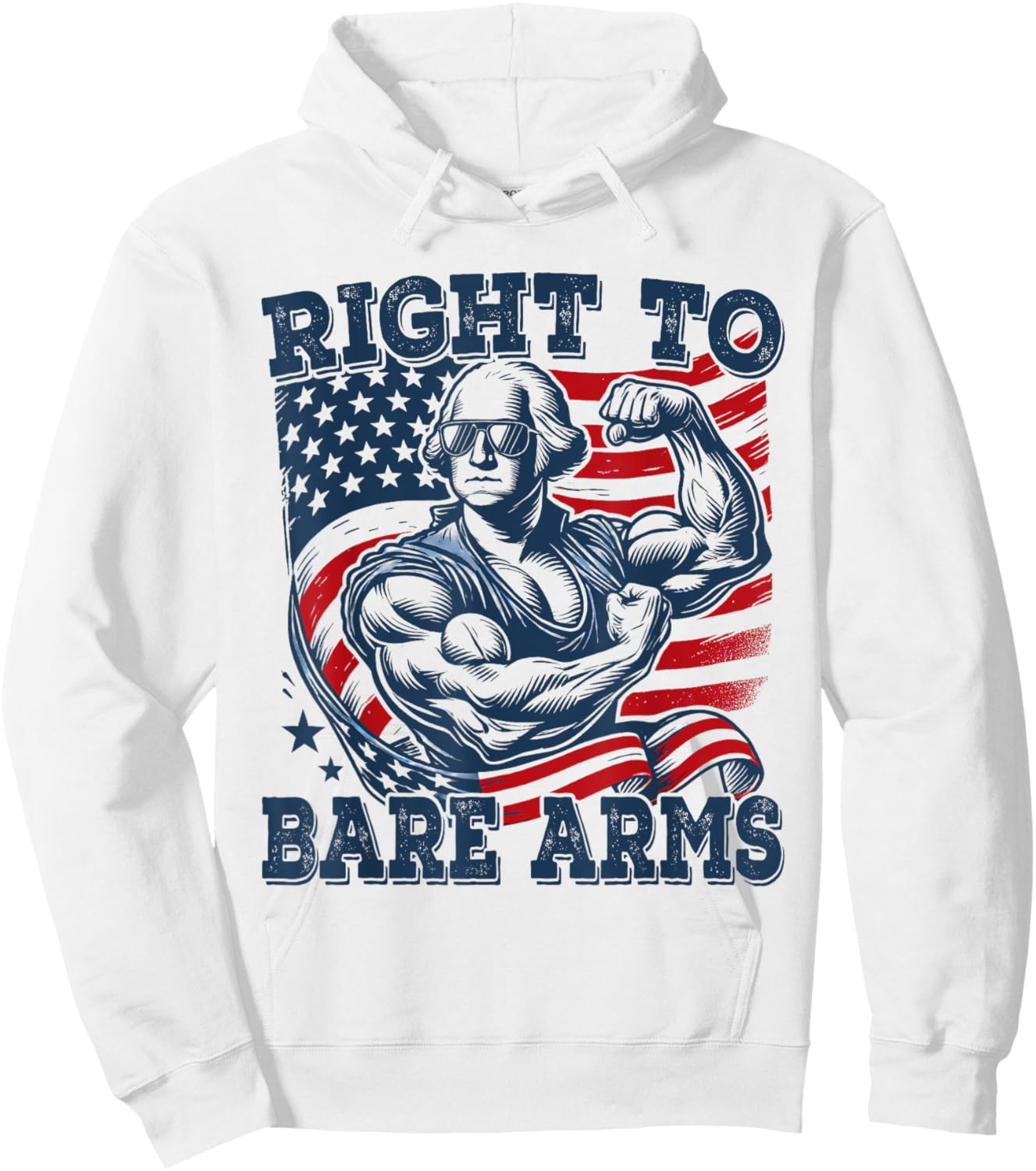 Right To Bare Arms Funny 4th of July Patriotic Workout Women Men Hoodie - Hoodie | White