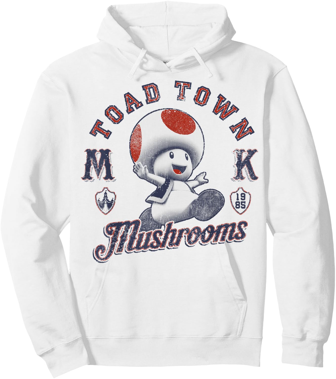 Super Mario Toad Town Mushrooms Hoodie - Hoodie | White
