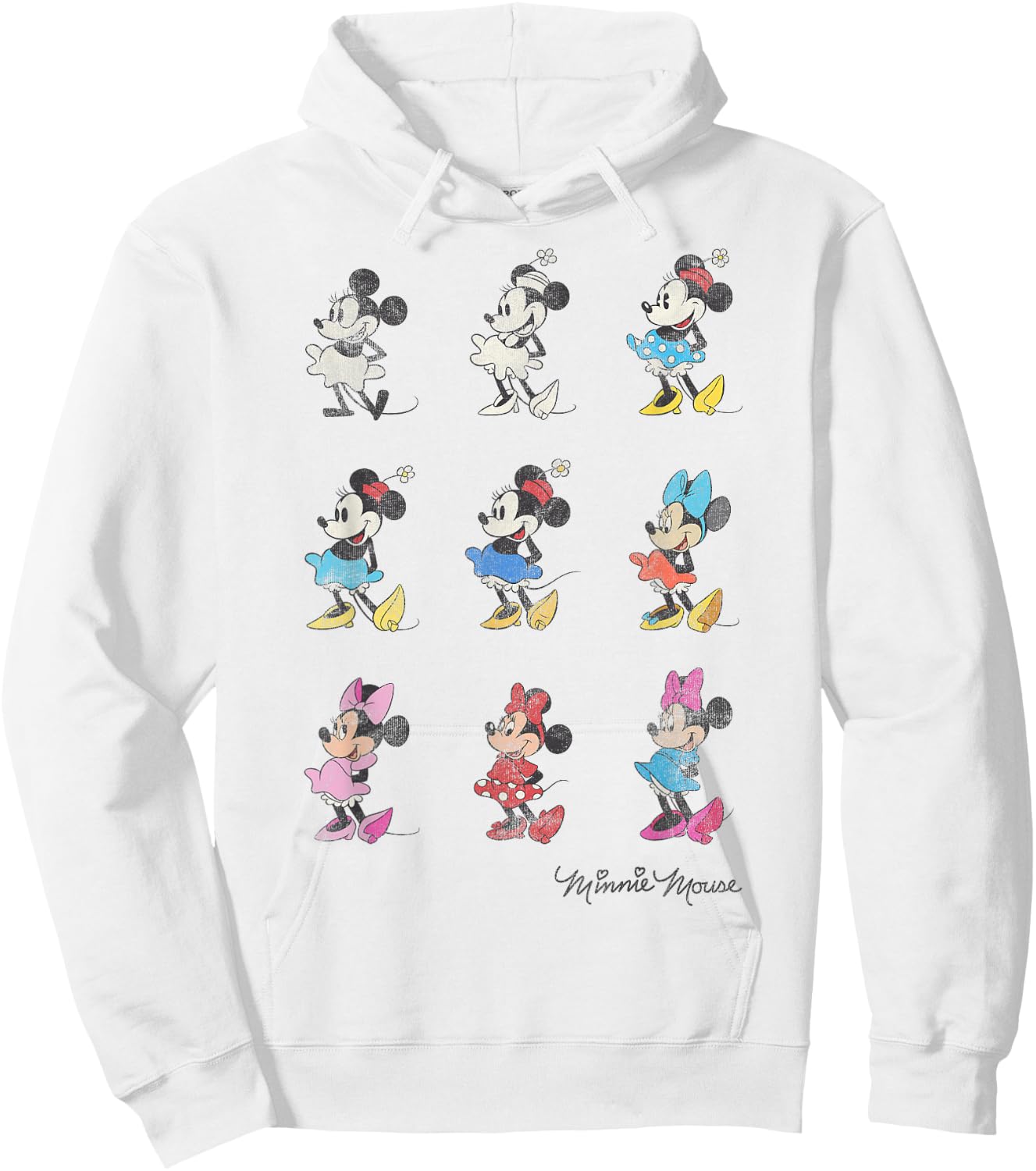 Disney Mickey And Friends Minnie Mouse Through The Years Short Sleeve ,Small Hoodie - Hoodie | White