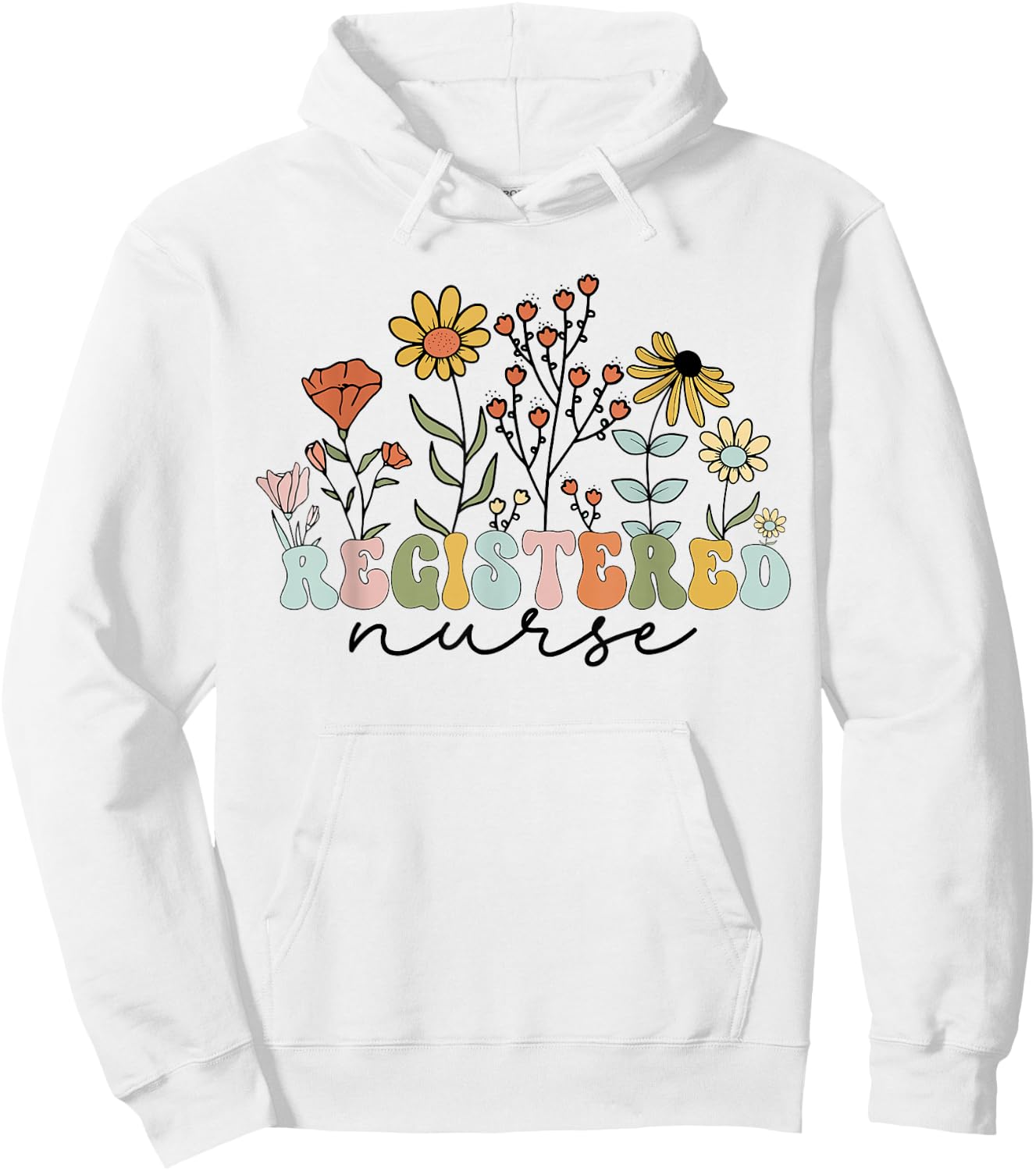 RN Vintage floral Registered Nurse Nursin School Women Hoodie - Hoodie | White