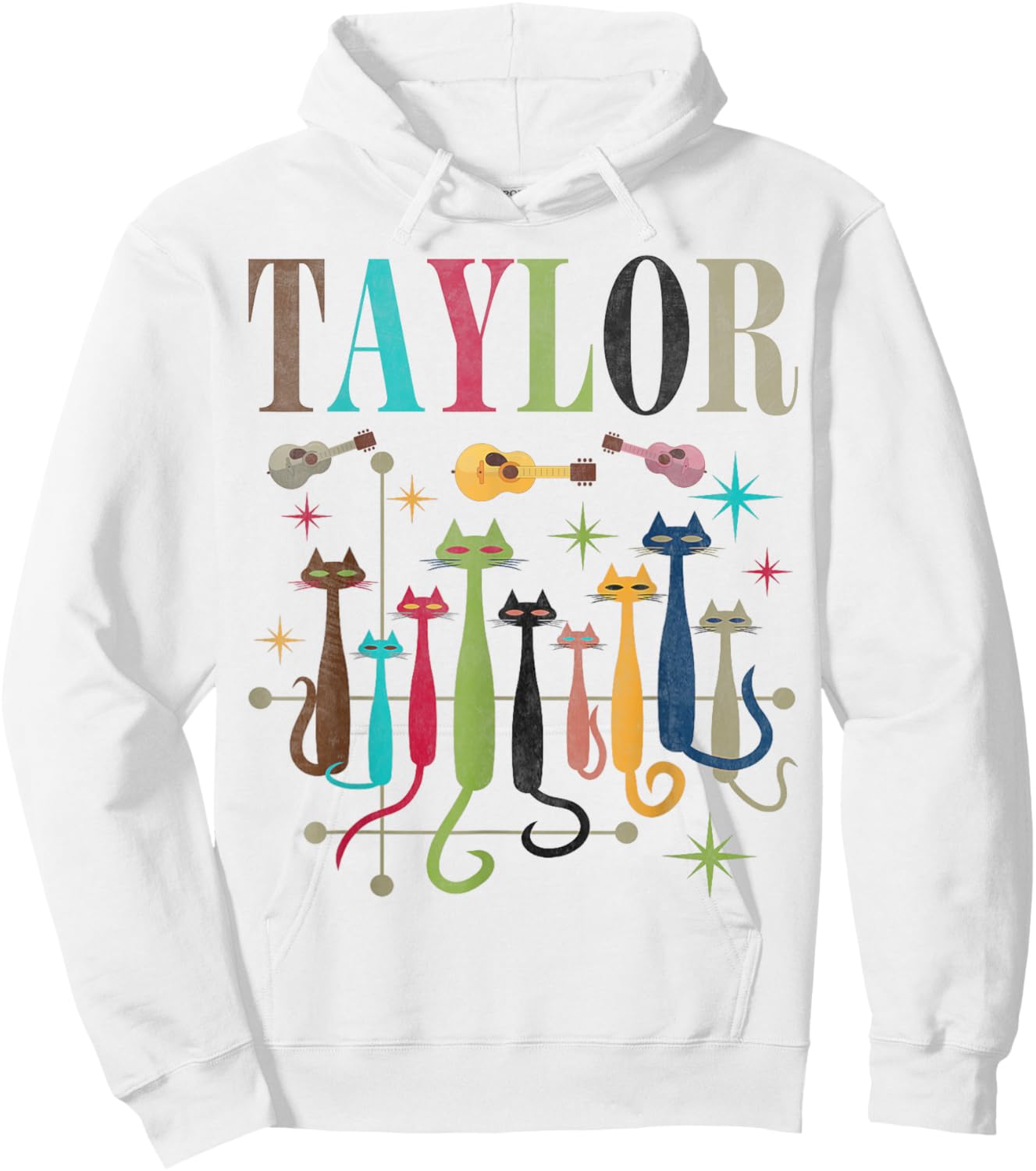 Retro Taylor Vintage Mid-Century Look Taylor Cats 50s 60s Hoodie - Hoodie | White