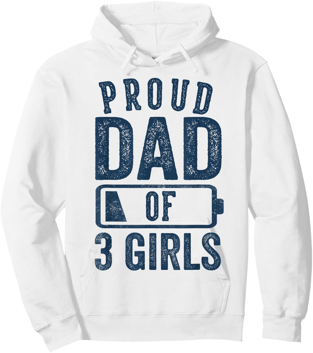 Proud Dad of 3 Girls Gifts Daddy of Three Daughters Hoodie - Hoodie | White