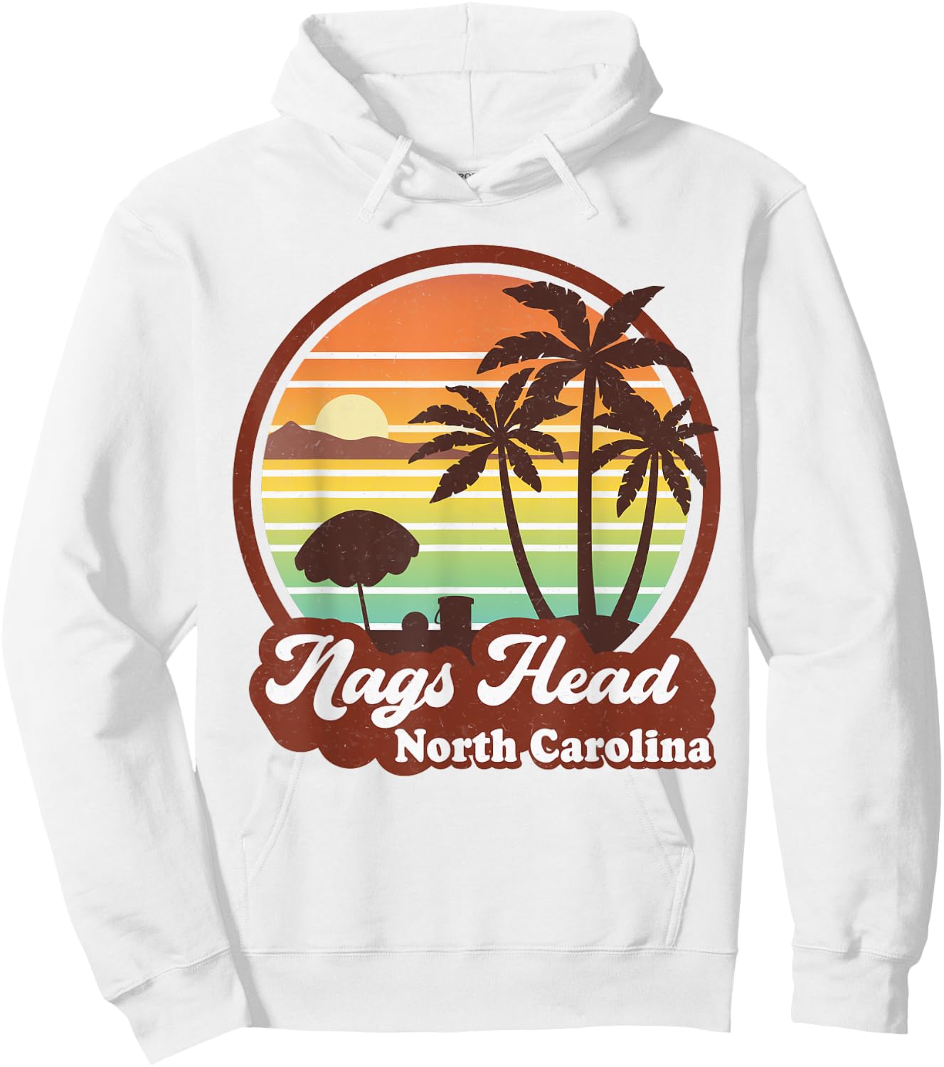 Vintage Nags Head North Carolina NC Retro 70s Beach Souvenir Hoodie - Hoodie | White