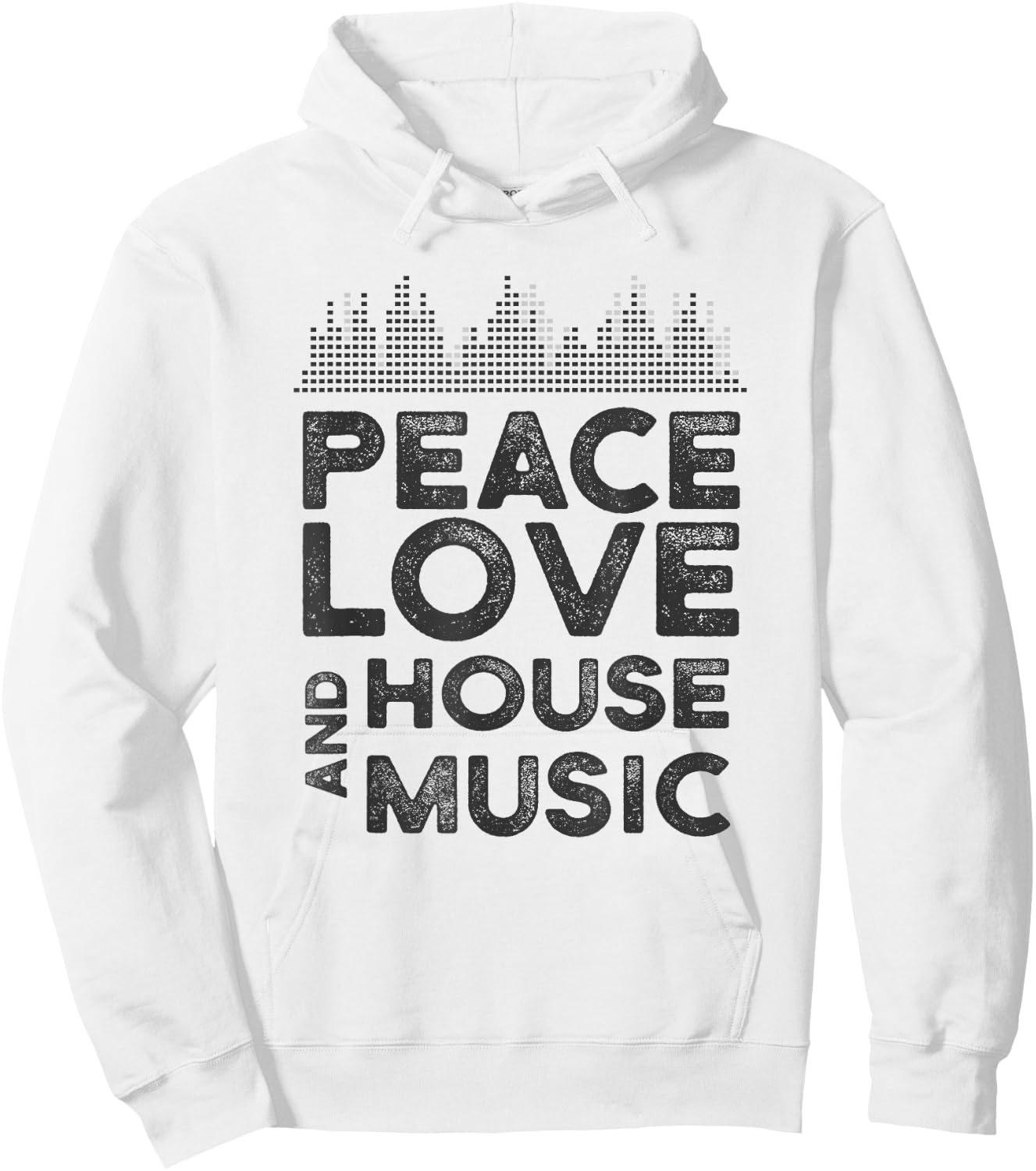 Peace, Love and House Music Gear for House Music Producer Hoodie - Hoodie | White