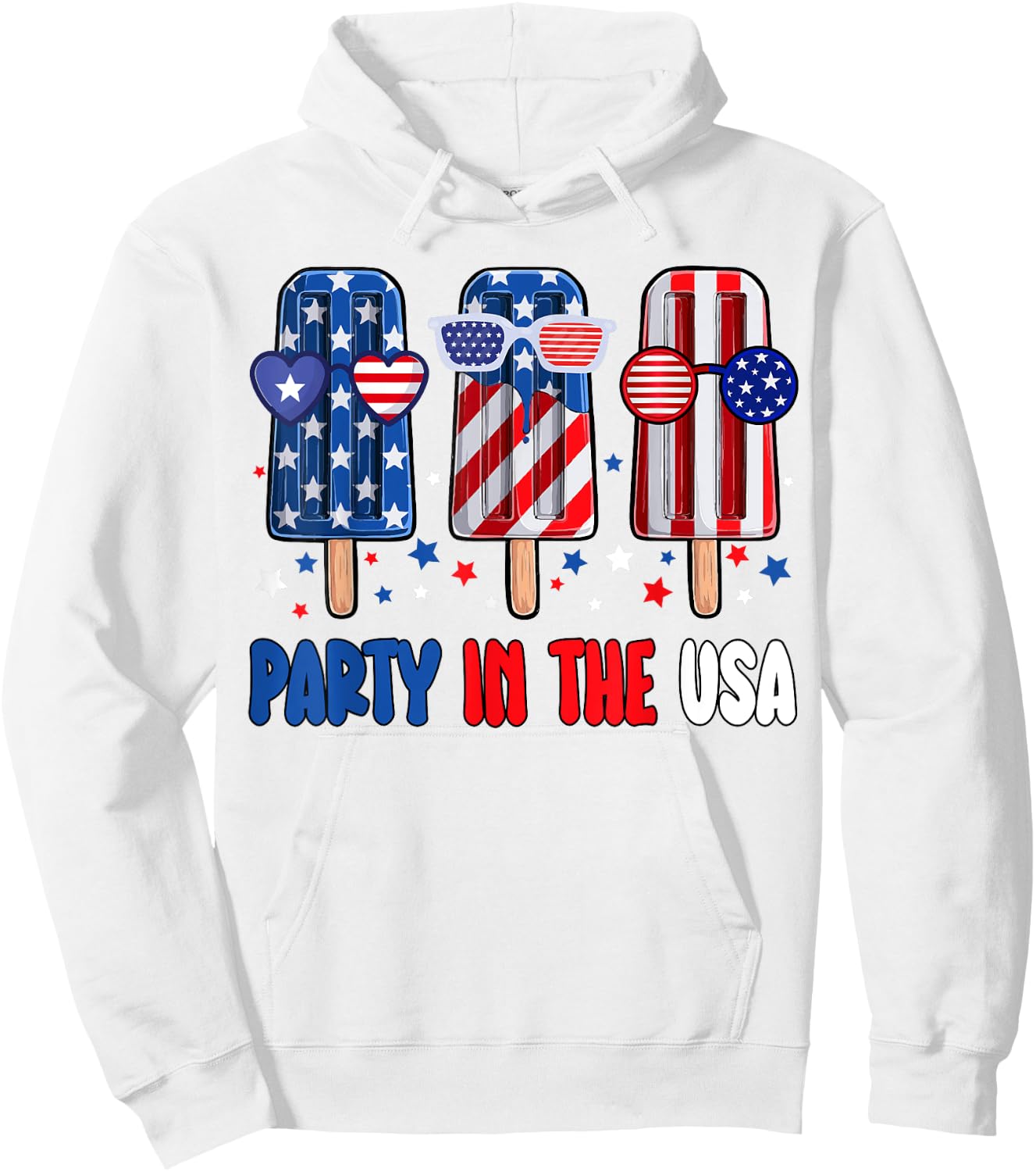 Party In The USA Popsicle American Flag Kids Girls Boys Hoodie - Hoodie | White
