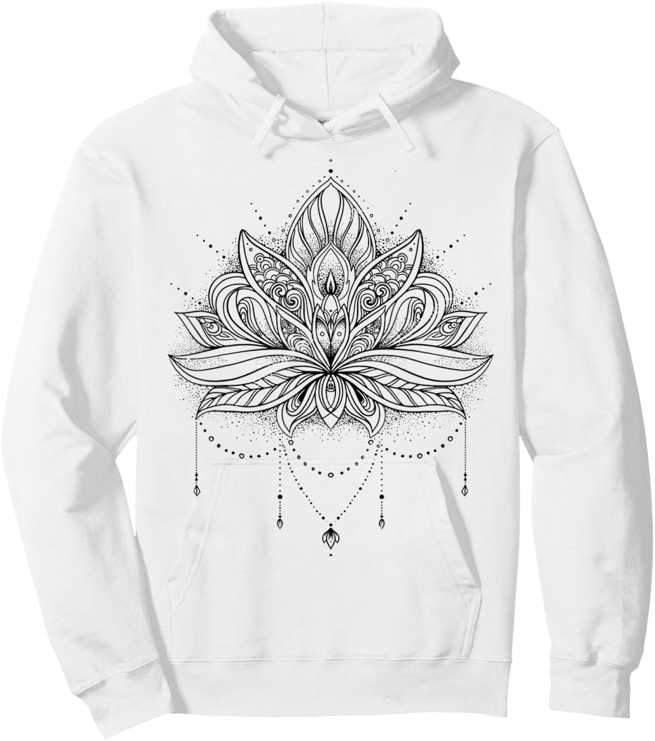 Sacred Geometry Meditation Positivity Love Mandala Lotus Hoodie - Hoodie | White