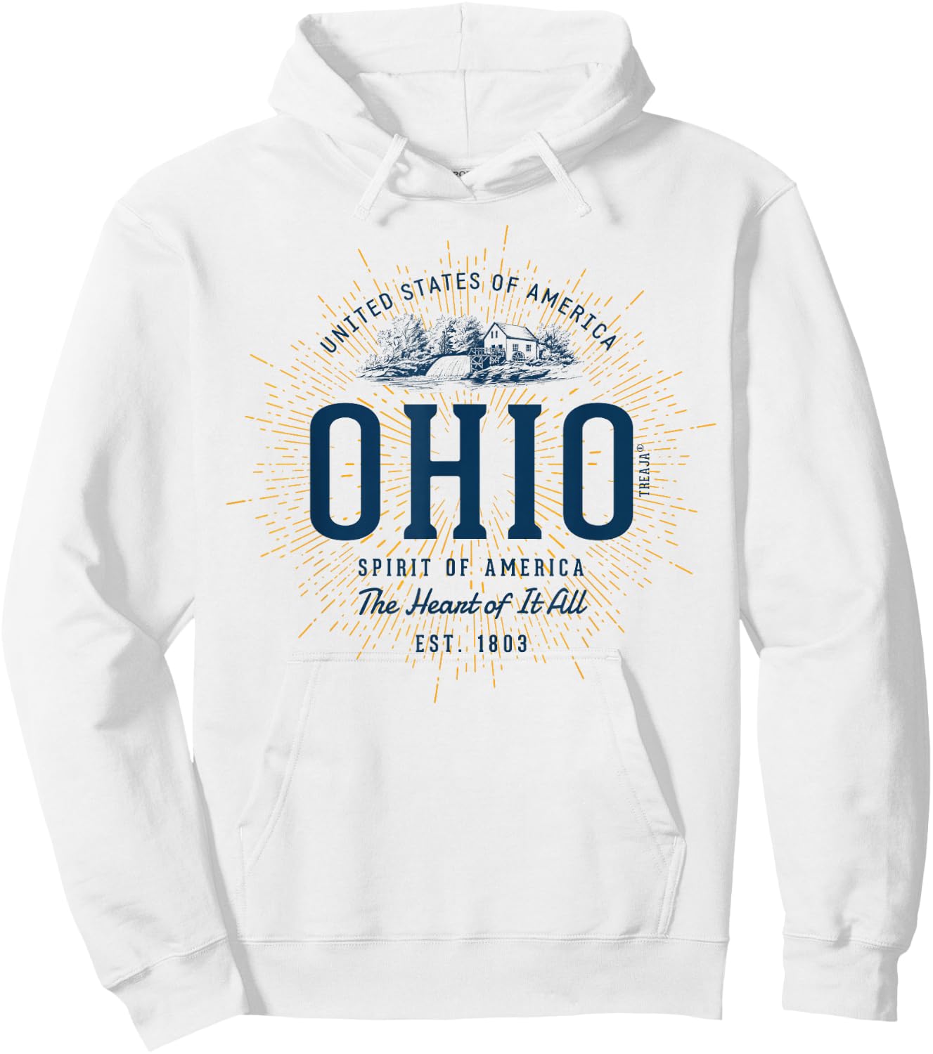 Vintage Styled State of Ohio Retro Hoodie - Hoodie | White