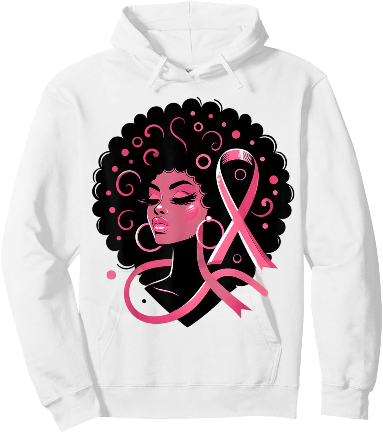 Breast Cancer Black African American Women Support Pink Hoodie - Hoodie | White