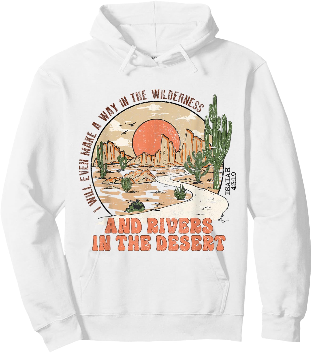Retro Vintage Isaiah 43:19 I Will Make a Way Christian Jesus Hoodie - Hoodie | White