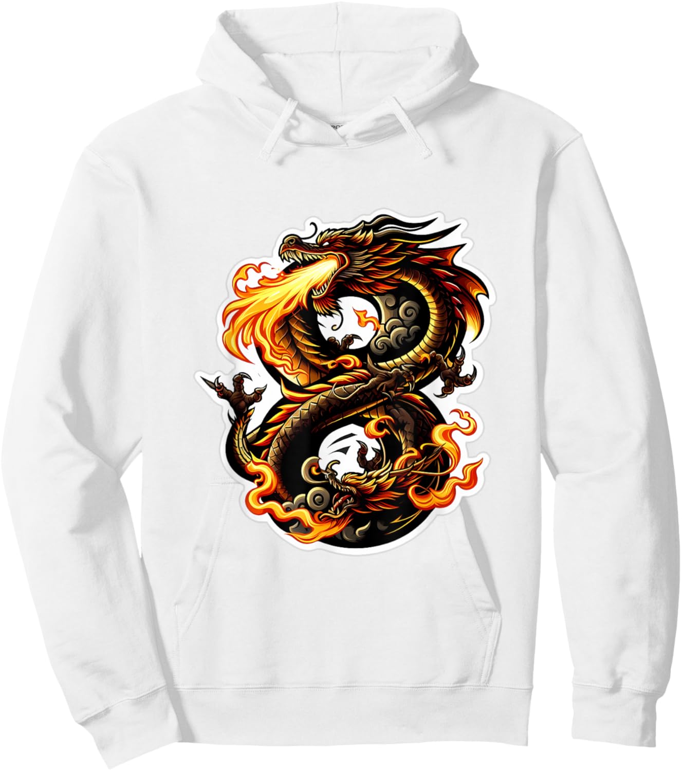 Turning 8 Years Old Dragon Birthday Party 8th Bday Boy, Girl Hoodie - Hoodie | White