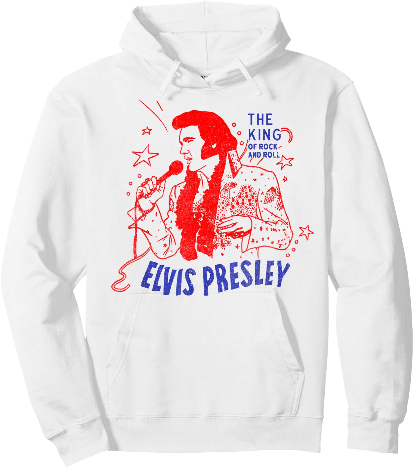 Elvis Presley Official King of Rock and Roll Hoodie - Hoodie | White
