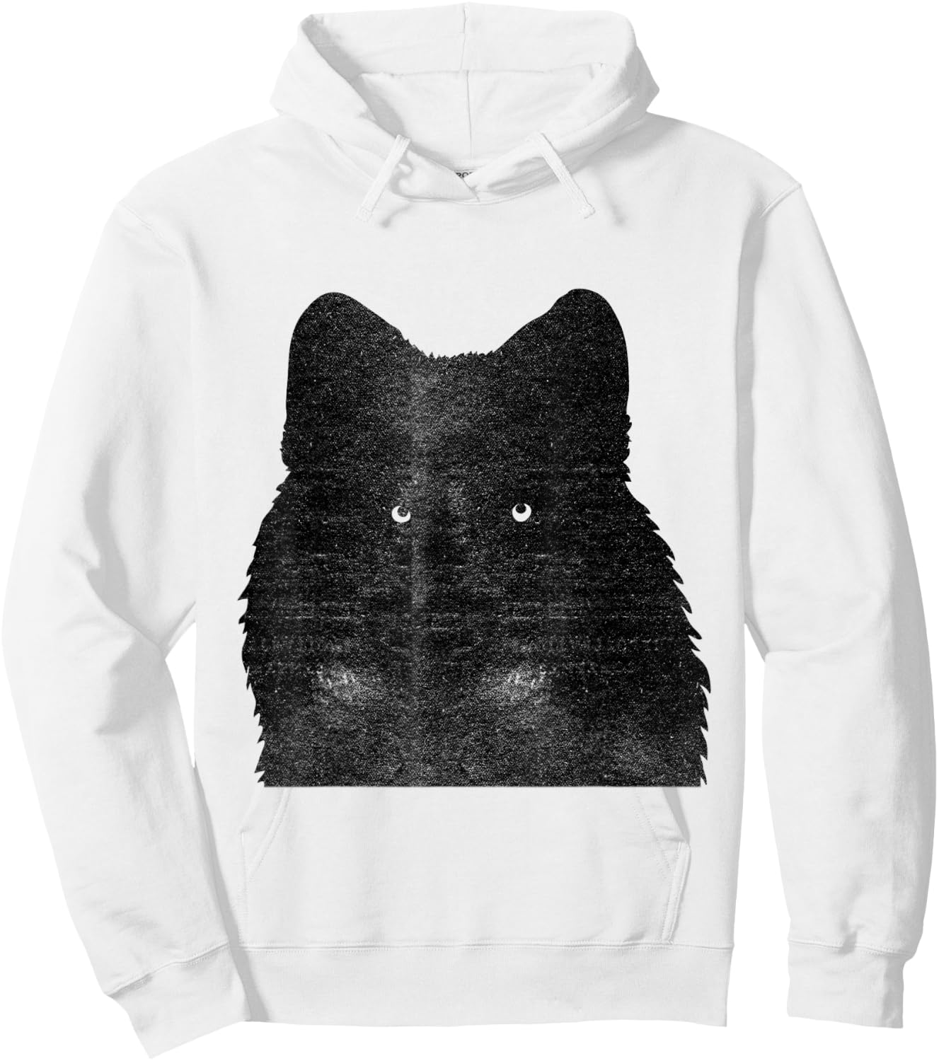 Awesome Black Wolf Face Hoodie - Hoodie | White
