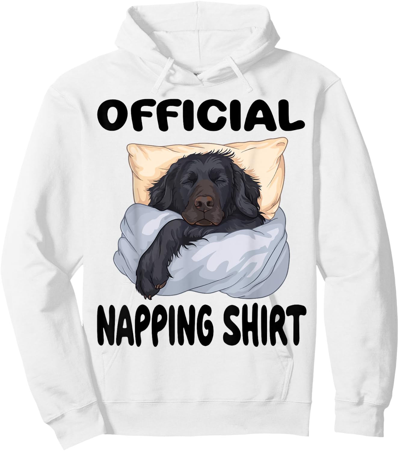 Flat Coated Retriever Dog Official Napping shirt Pajamas Hoodie - Hoodie | White