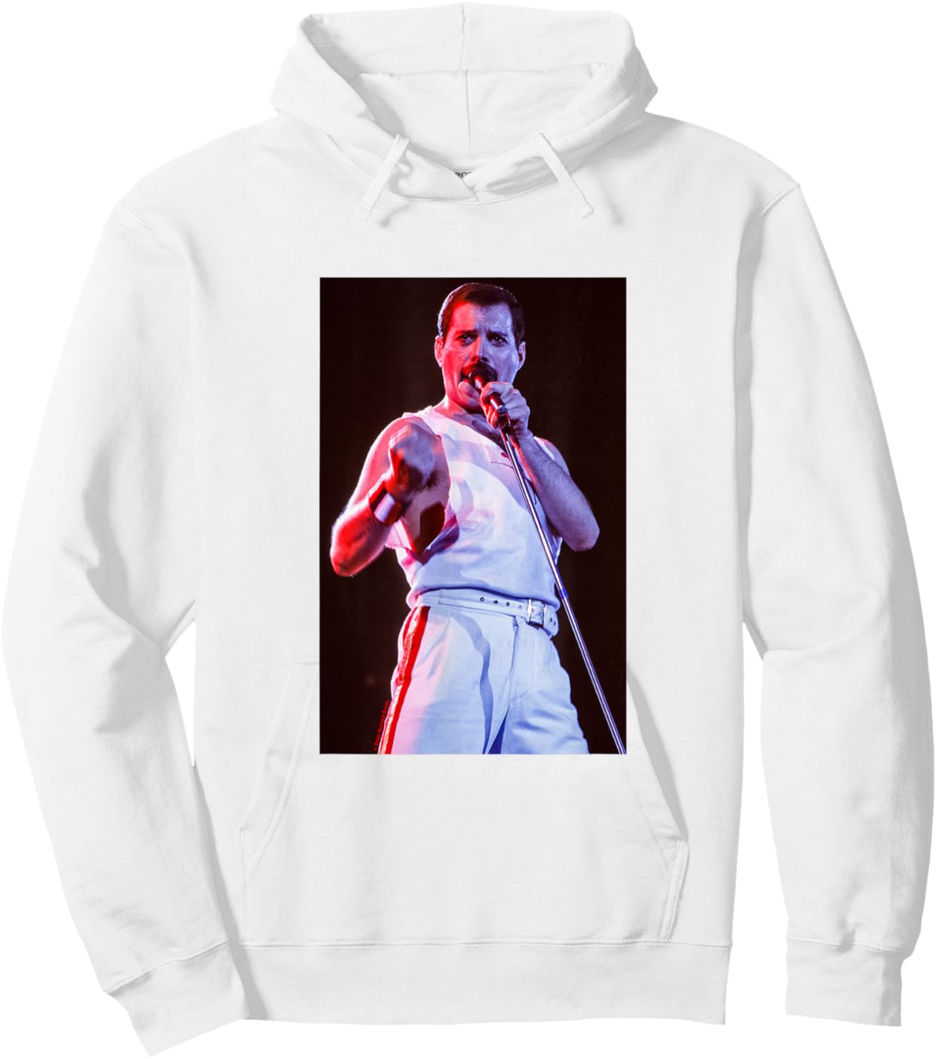 Freddie Mercury Of Queen Live By Everard Smith Hoodie - Hoodie | White