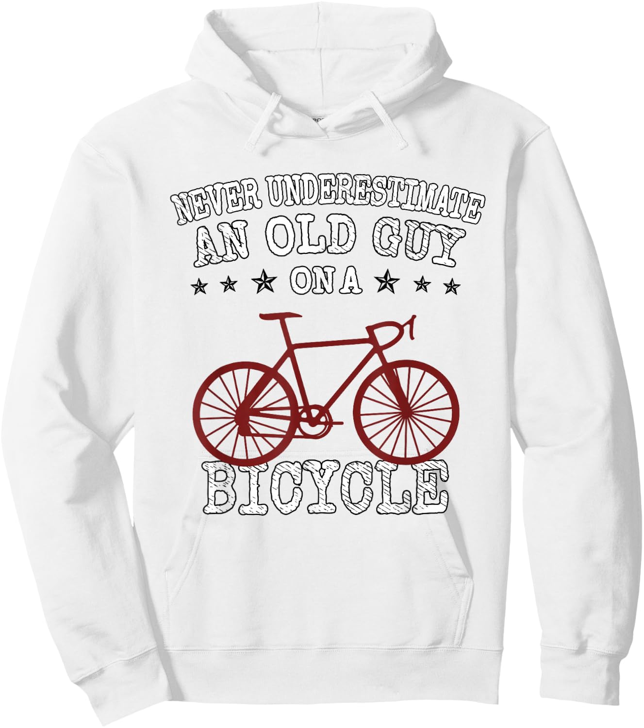 Never Underestimate an Old Guy On a Bicycle | Bike Lover Hoodie - Hoodie | White