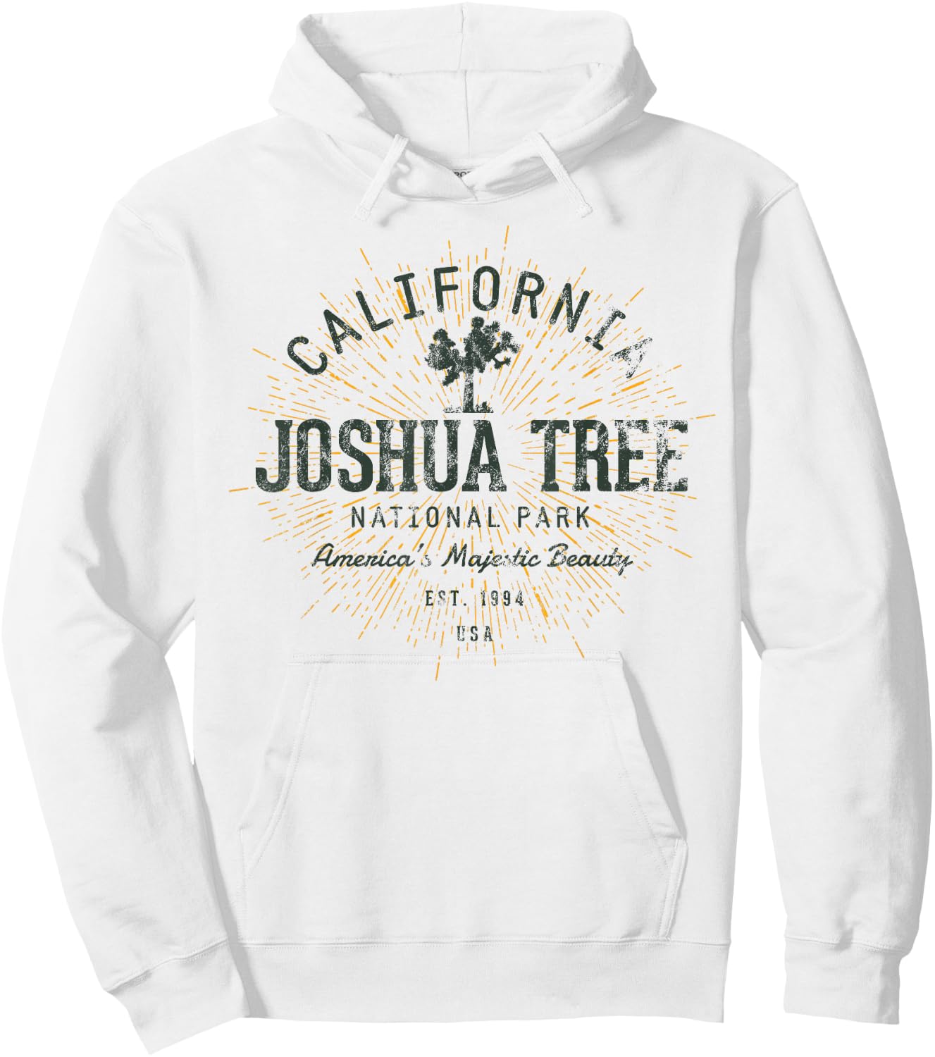 Vintage Joshua Tree National Park Retro Hoodie - Hoodie | White