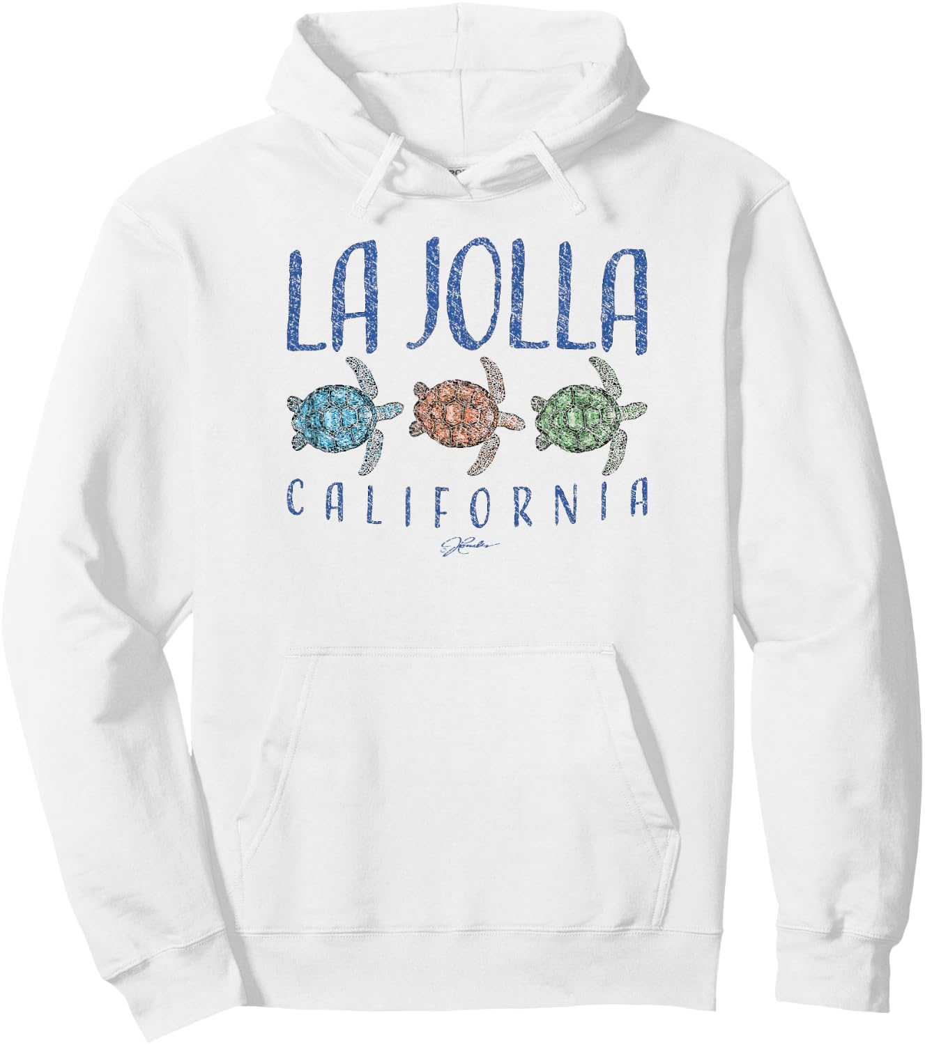 JCombs La Jolla CA Three Sea Turtles Hoodie - Hoodie | White