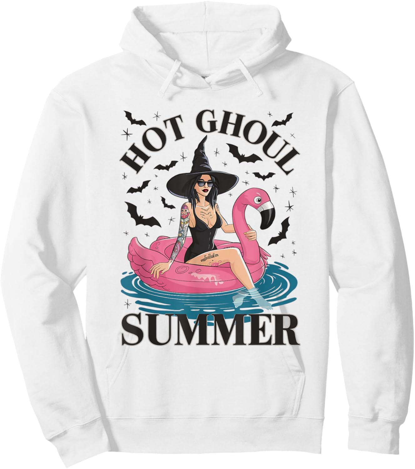 Hot Ghoul Summer Funny Witch Gothic Spooky Retro Halloween Hoodie - Hoodie | White