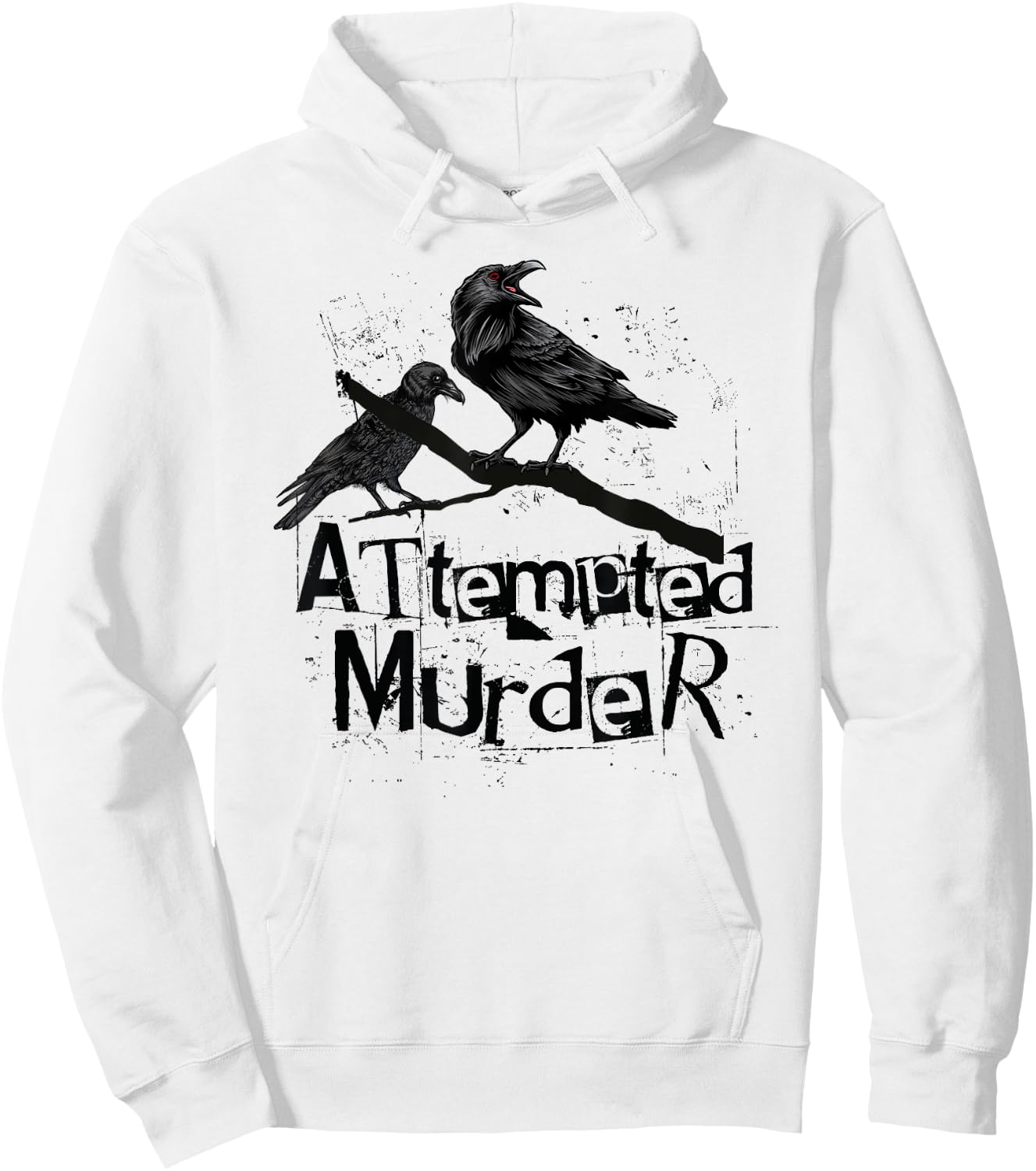 Attempted Murder, Crows Collective Noun, Funny Halloween Hoodie - Hoodie | White