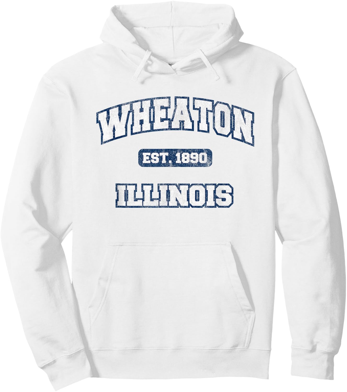 Wheaton Illinois Varsity College Style Hoodie - Hoodie | White