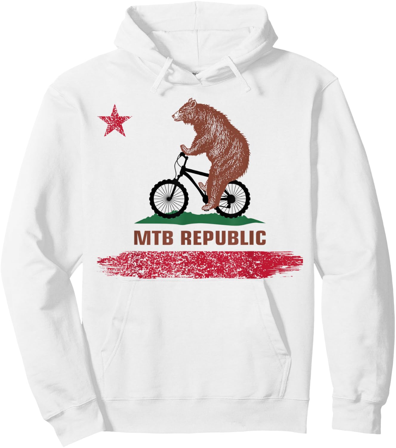 California Flag MTB Republic Mountain Bike - MTB Cyclist Hoodie - Hoodie | White