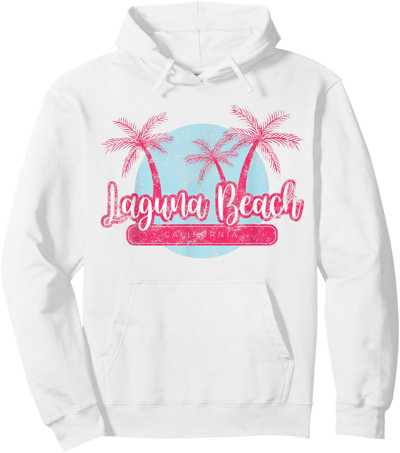 Laguna Beach California Retro Beach Palm Tree Vintage Surf Men Women Girls Kids Hoodie - Hoodie | White