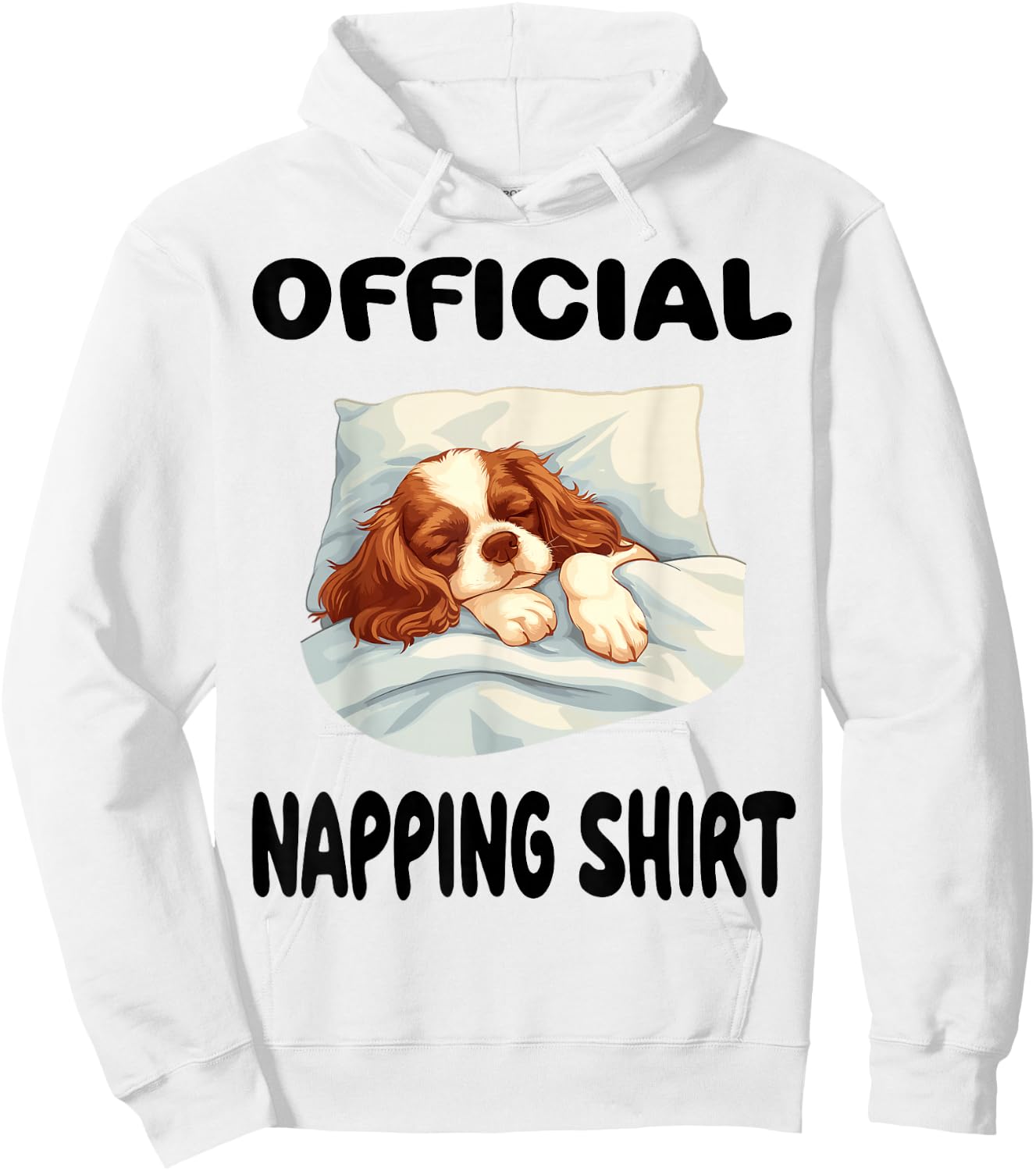 Cavalier King Charles Spaniel Dog Pajamas Official Napping Hoodie - Hoodie | White