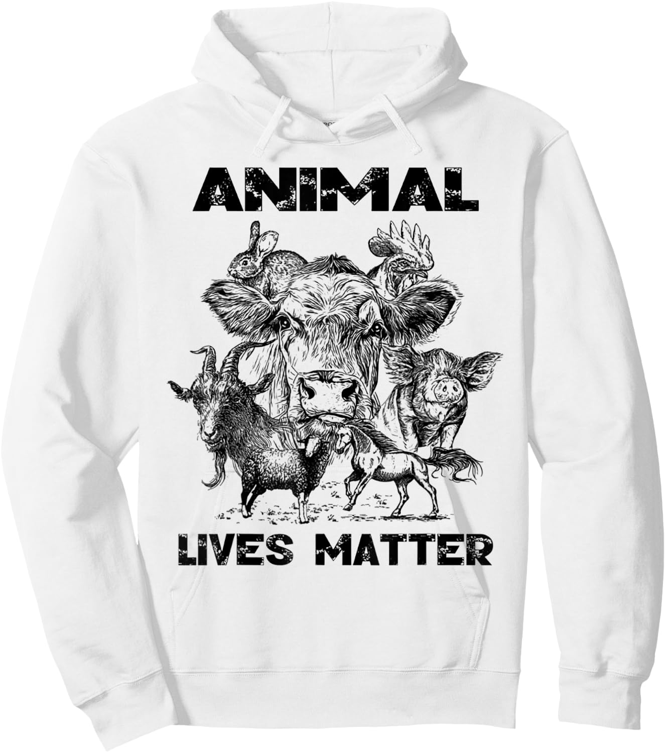 Animal Lives Matter Vegan Gift Hoodie - Hoodie | White
