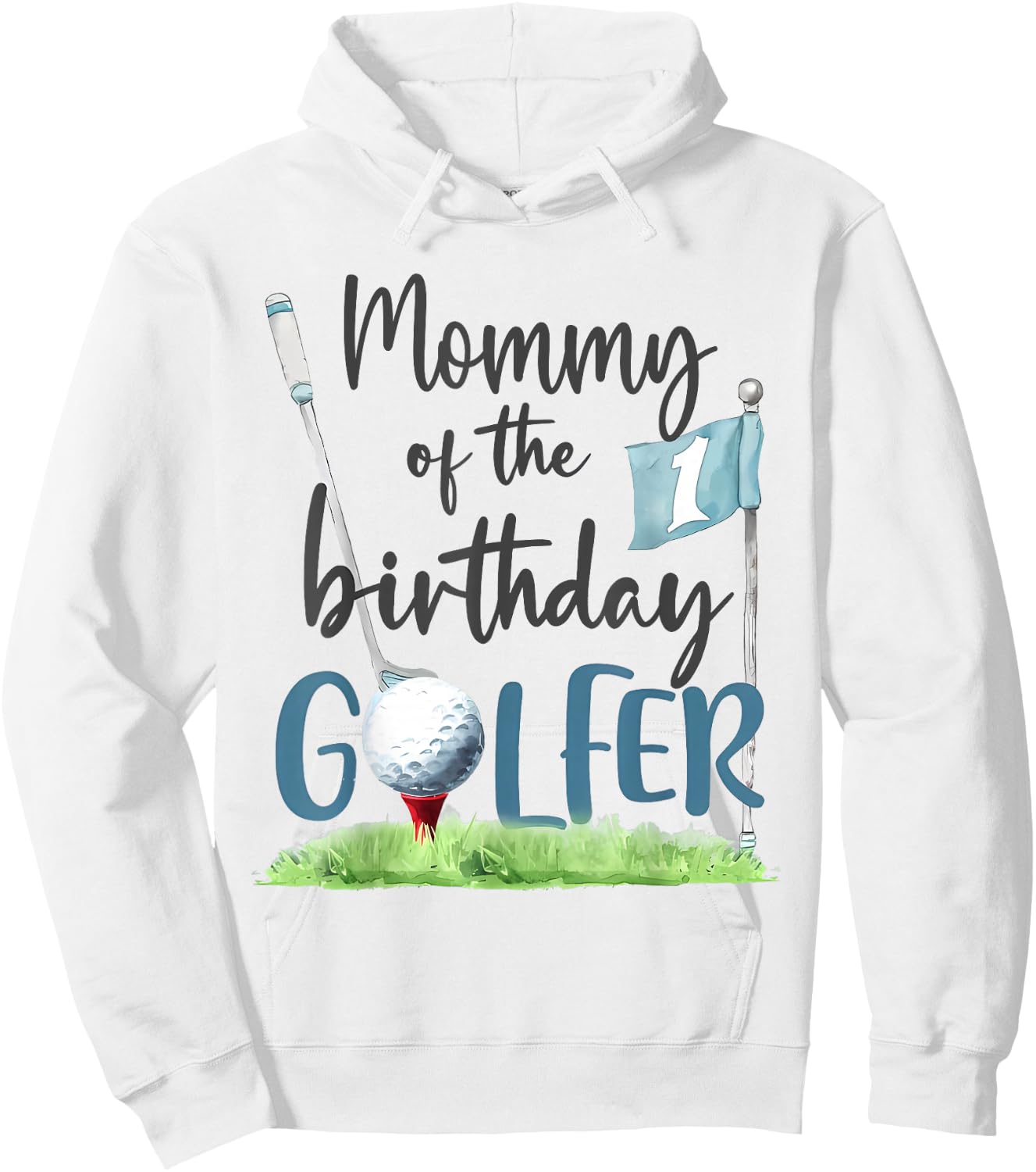 Mommy Of The Birthday Golfer Matching 1st Birthday Family Hoodie - Hoodie | White