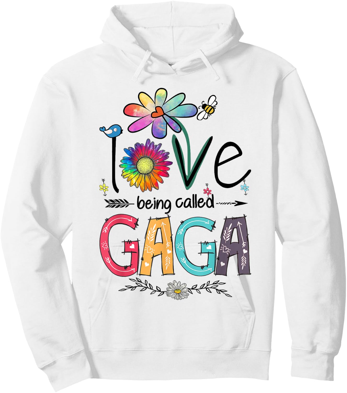 I Love Being Called Gaga Daisy Flower Cute Mother's Day Hoodie - Hoodie | White