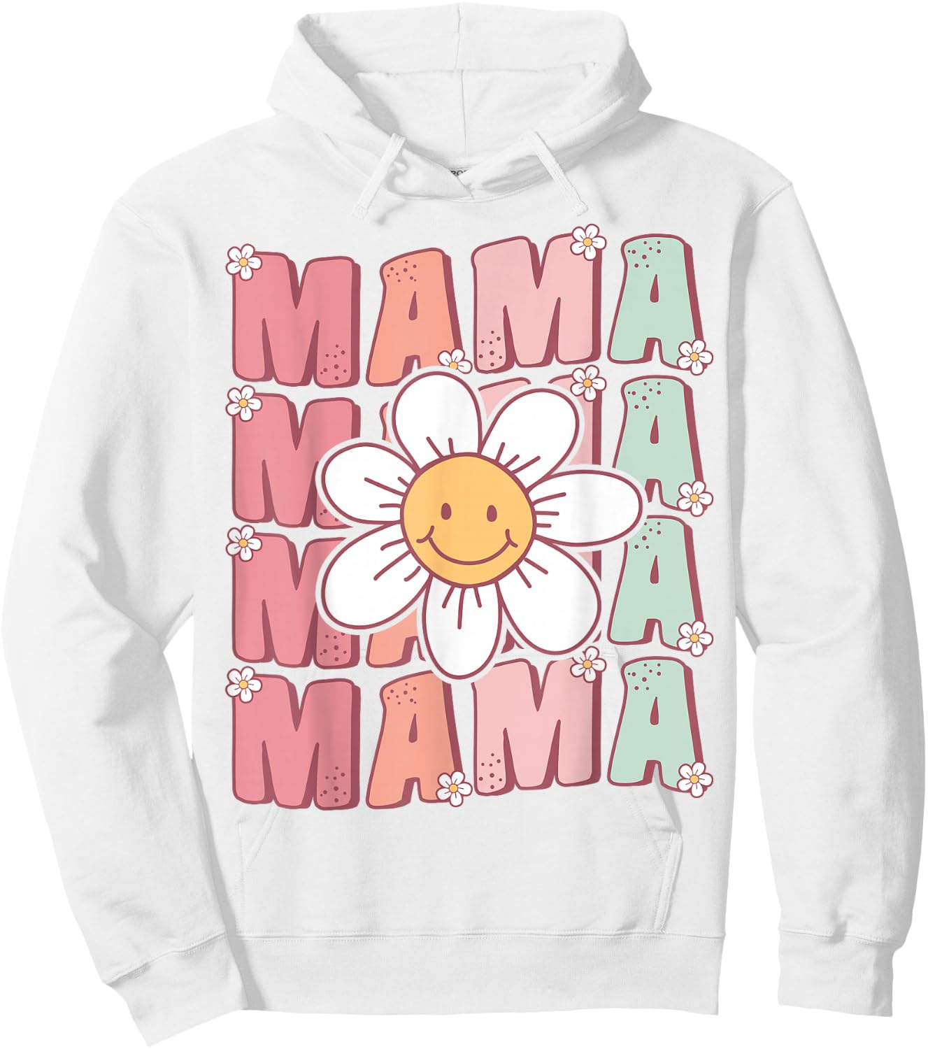 Cute Groovy Mama Matching Family Birthday Party Daisy Flower Hoodie - Hoodie | White