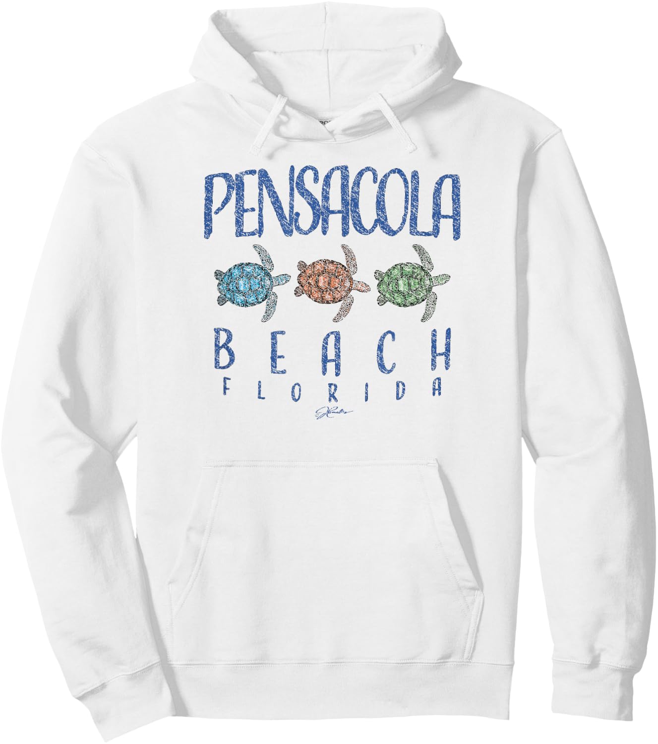 JCombs: Pensacola Beach, FL, Three Sea Turtles Hoodie - Hoodie | White