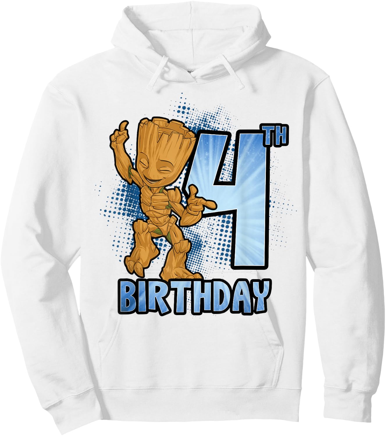 Marvel Guardians of The Galaxy Baby Groot 4th Birthday Hoodie - Hoodie | White