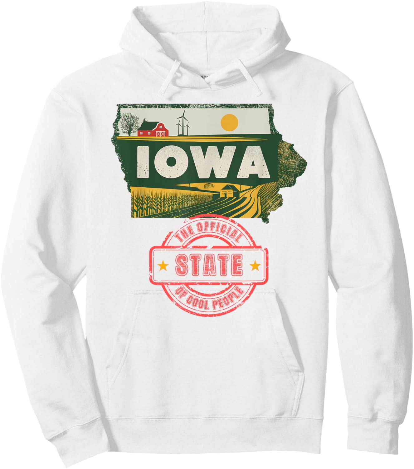 Iowa Map The Official State Of Cool People Local Roots Hoodie - Hoodie | White