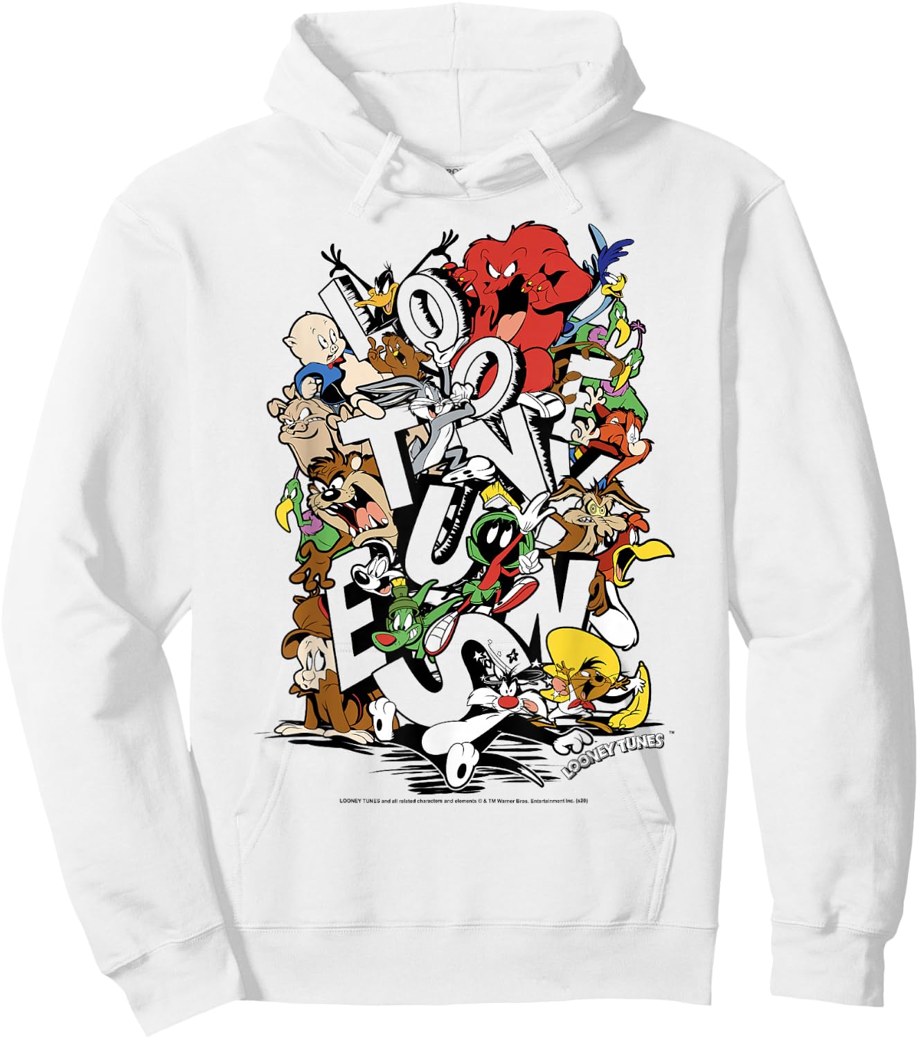 Looney Tunes Neon Group Shot Stack C1 Hoodie - Hoodie | White