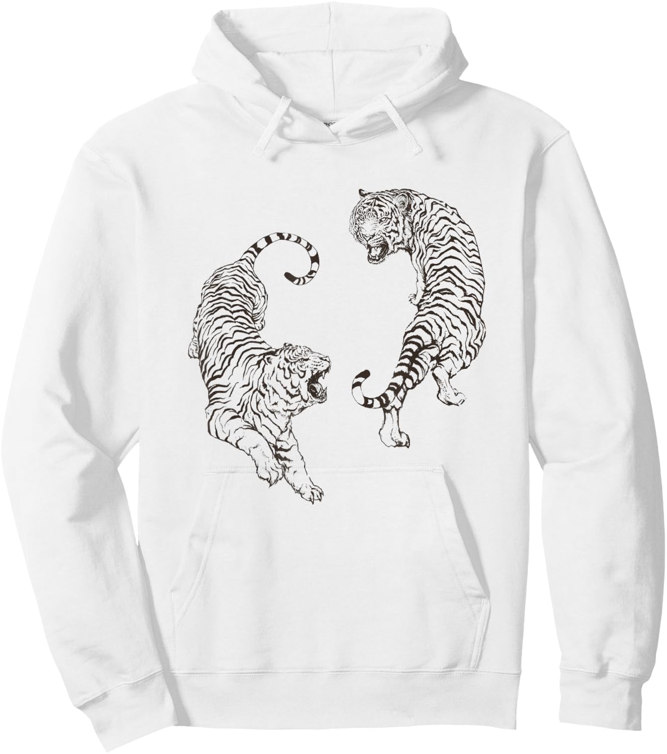 Aesthetic Tiger Shirt Thai Tigers Retro Tattoo Art Hoodie - Hoodie | White