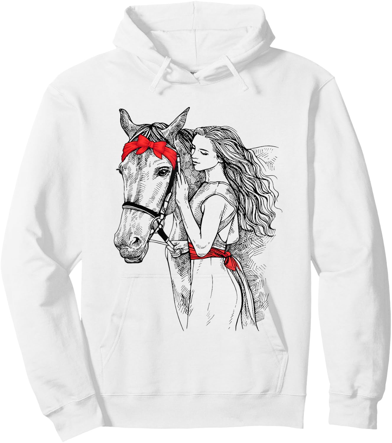 Horse Bandana For Horse Girls Horseback Riding Hoodie - Hoodie | White