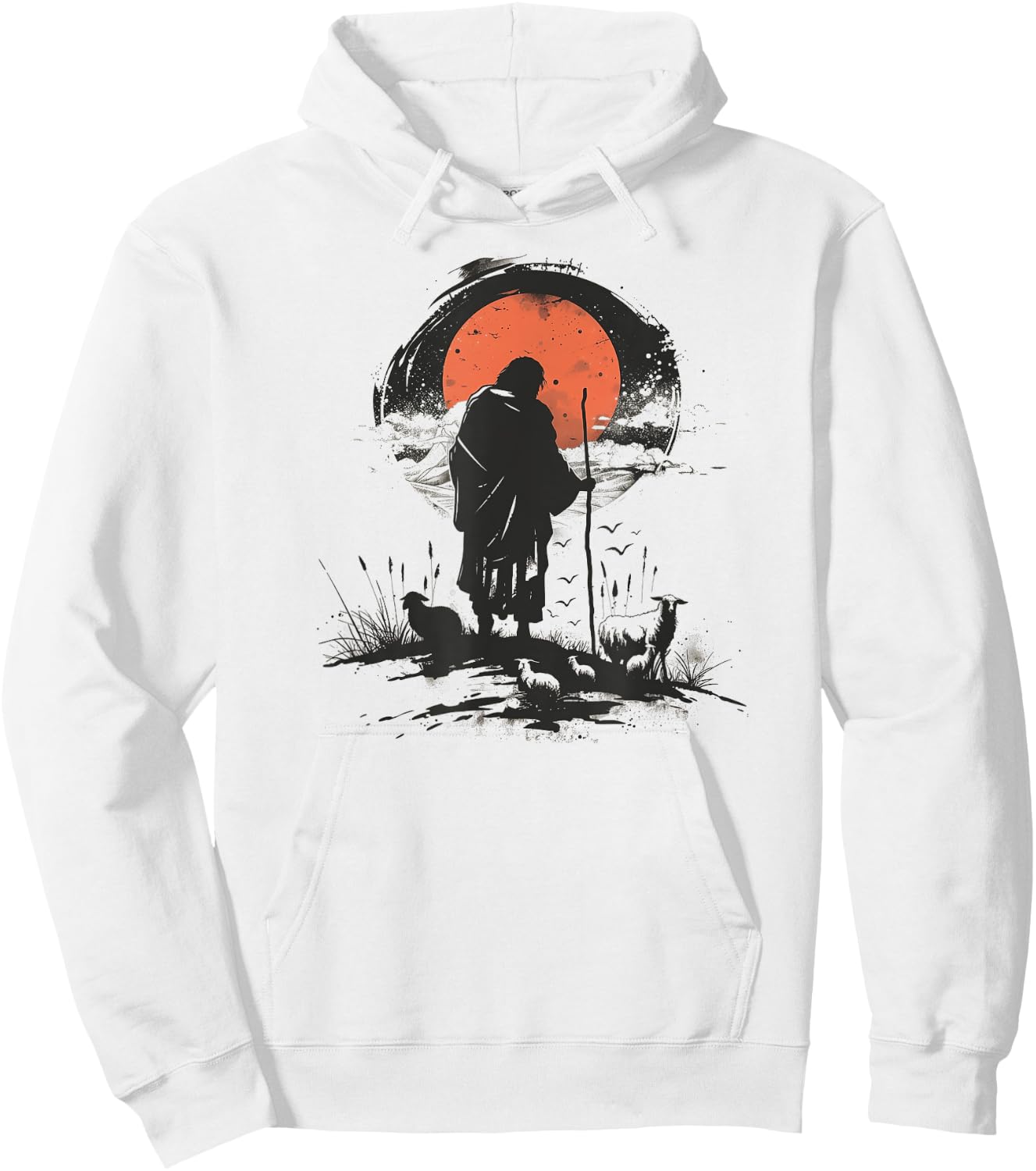 Shepherd Jesus and his flock Hoodie - Hoodie | White