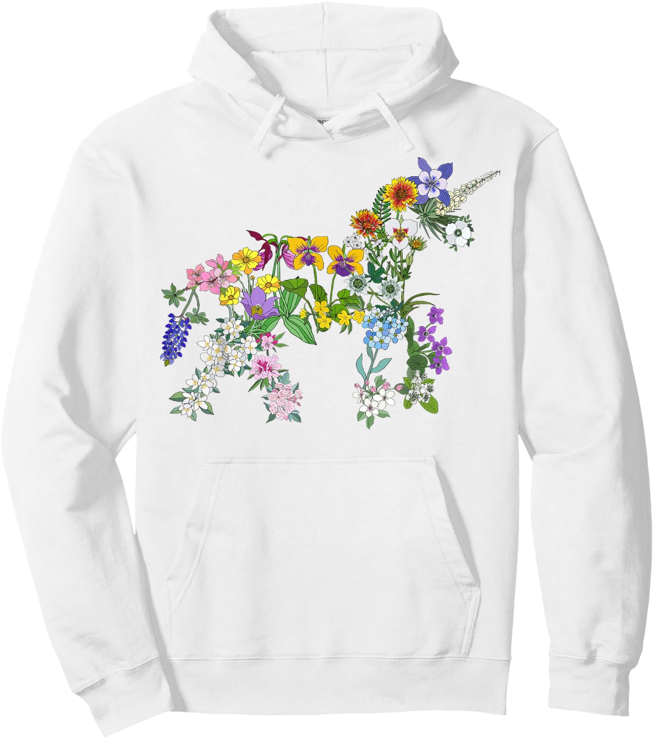 Wildflower Aesthetic Floral Unicorn Nature Flowered Girl Hoodie - Hoodie | White