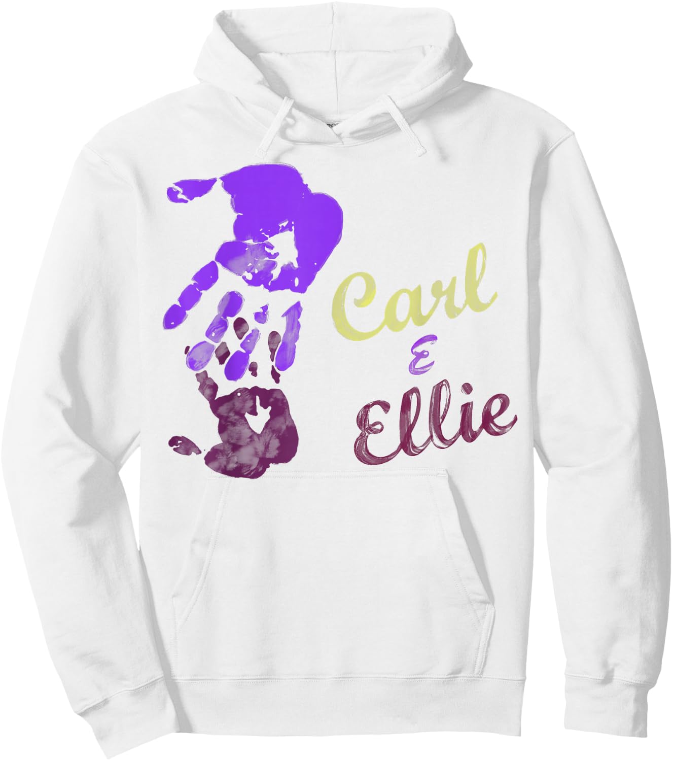 Disney Pixar Up Carl & Ellie Handprints Hoodie - Hoodie | White