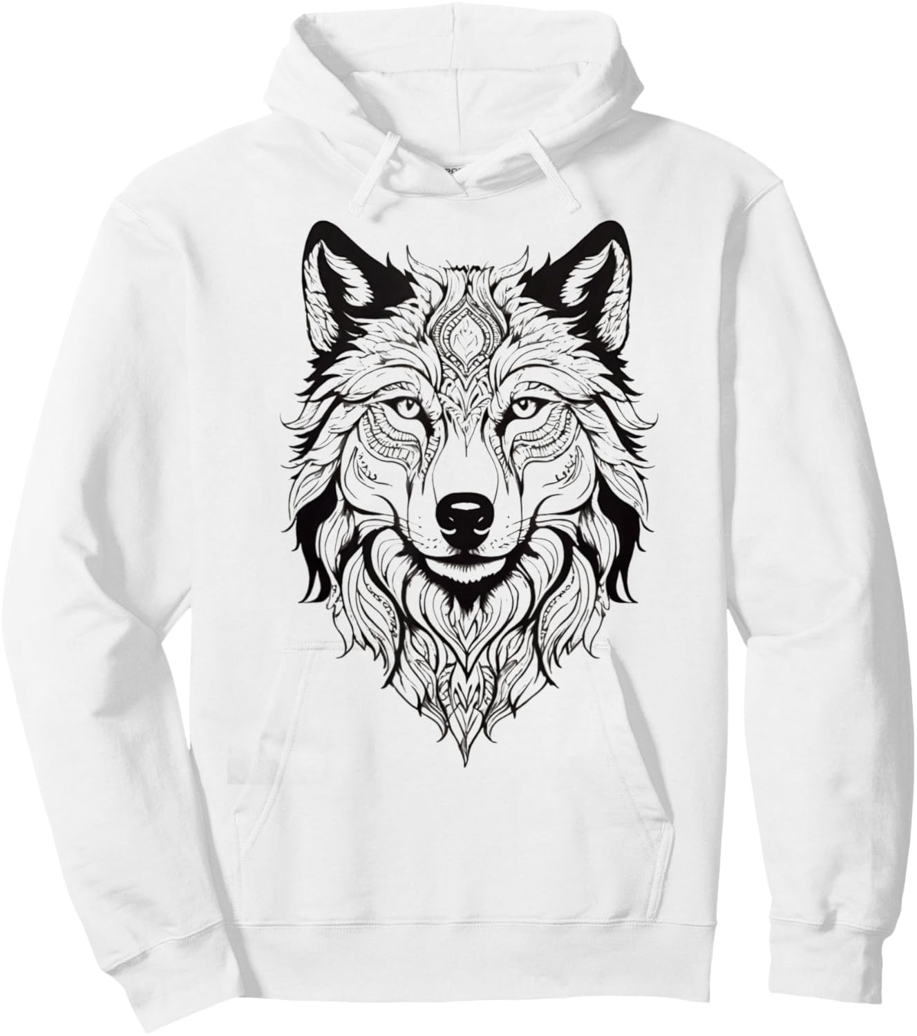 Floral Wolf Vintage Flowers Wolf Face for Wolves Lover Hoodie - Hoodie | White
