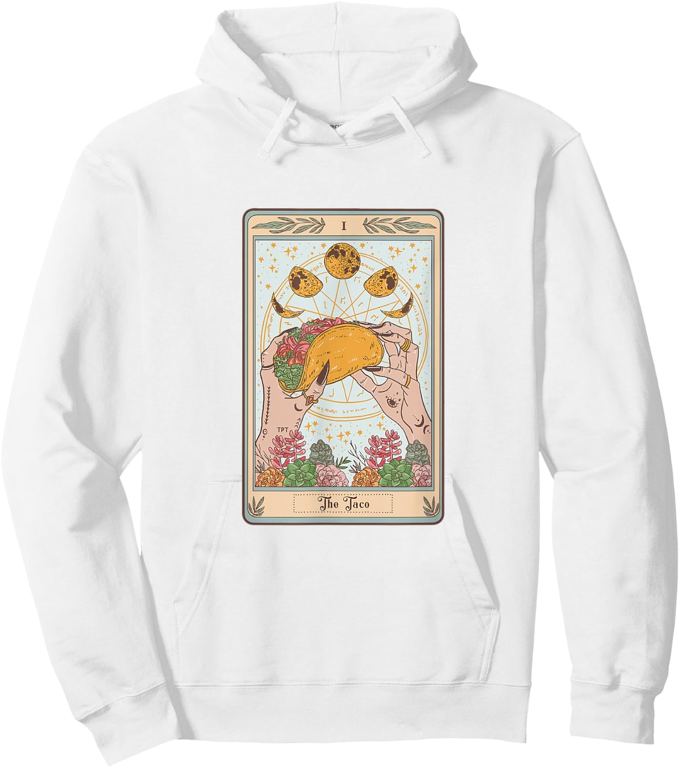 The Taco Tarot Card Funny Taco Lover Tacos Mexican Fiesta Hoodie - Hoodie | White