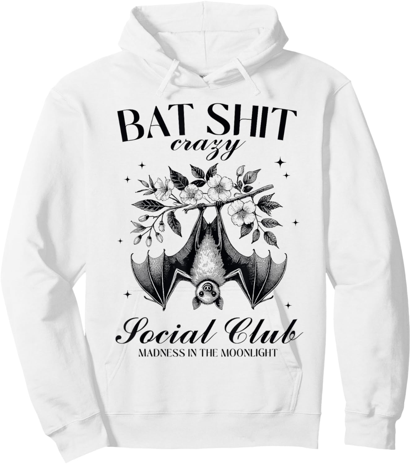 Bat Shit Crazy Social Club Madness In The Moonlight Hoodie - Hoodie | White