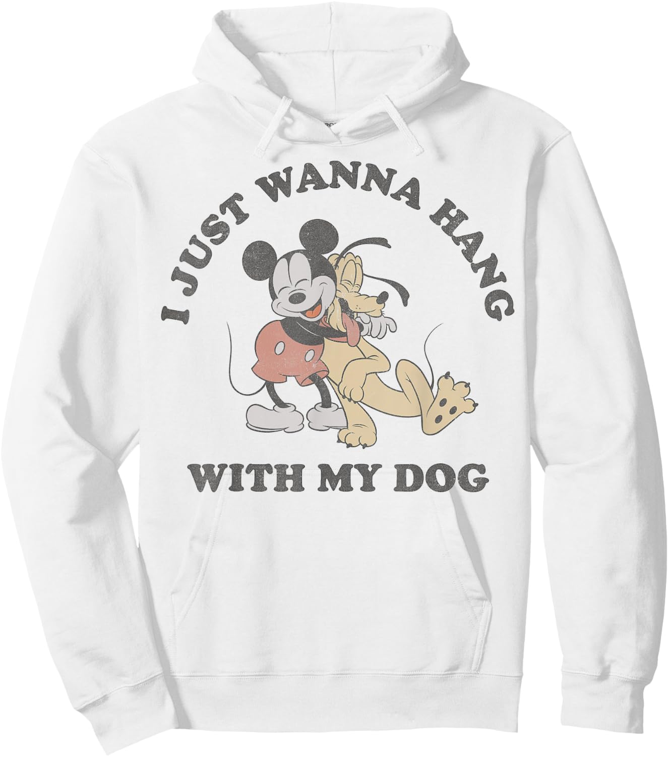 Disney Mickey And Friends I Just Want To Hang With My Dog Hoodie - Hoodie | White