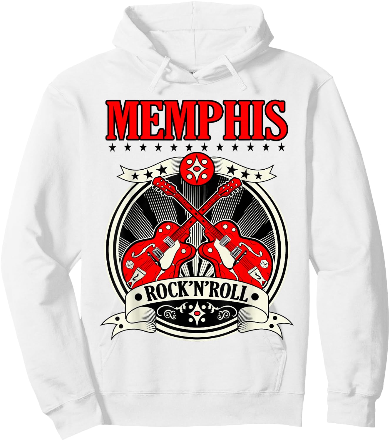 50s Rockabilly Style Memphis Gifts Sock Hop Party Guitar Hoodie - Hoodie | White