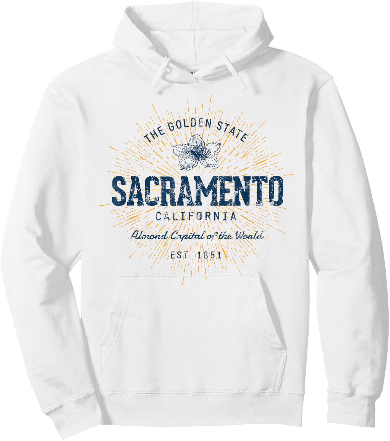Vintage Sacramento Retro Hoodie - Hoodie | White