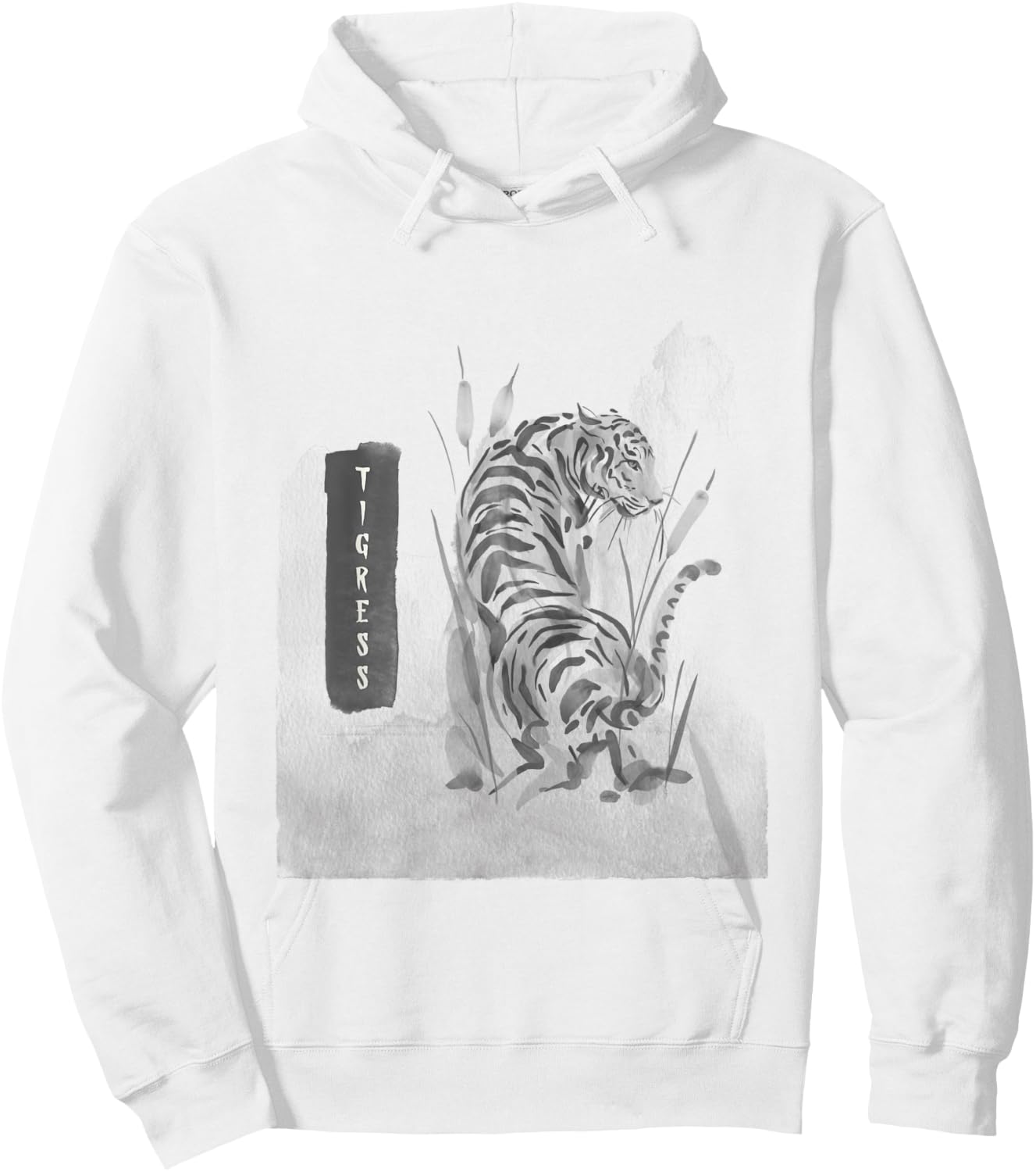 Women Tiger Graphic Summer Top Asian Inspired Tigress Gift Hoodie - Hoodie | White