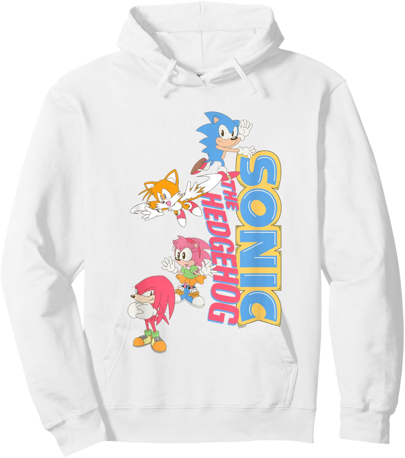 Sonic The Hedgehog Sonic & Friends Cute Retro Group Shot Hoodie - Hoodie | White