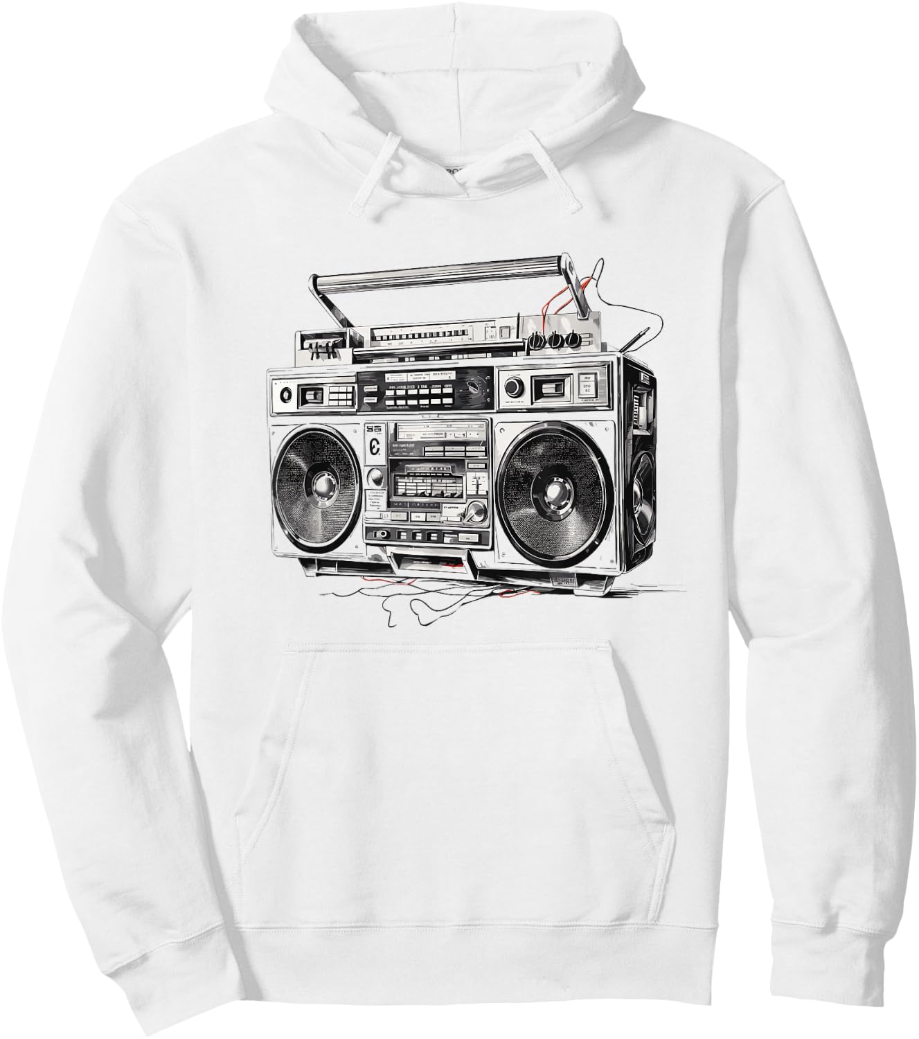 Ghetto Blaster Hip Hop 80's 90's Street Gangster Rap Lover Hoodie - Hoodie | White